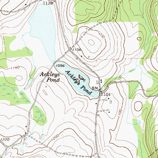 Topographic Map of Ackleys Pond, PA
