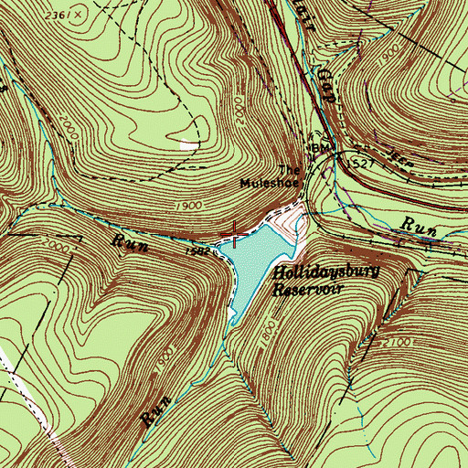 Topographic Map of Adams Run, PA