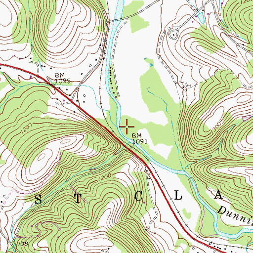 Topographic Map of Adams Run, PA