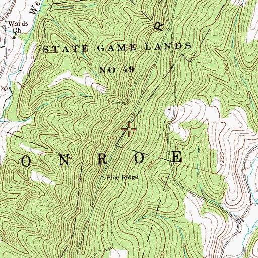 Topographic Map of Addison Ridge, PA