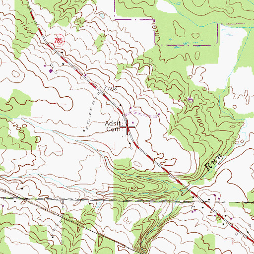 Topographic Map of Adsit Cemetery, PA