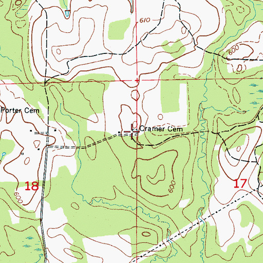 Topographic Map of Cramer Cemetery, AL
