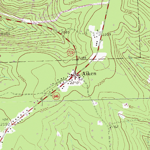 Topographic Map of Aiken, PA