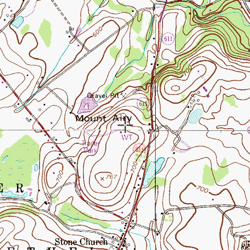 Topographic Map of Mount Airy, PA