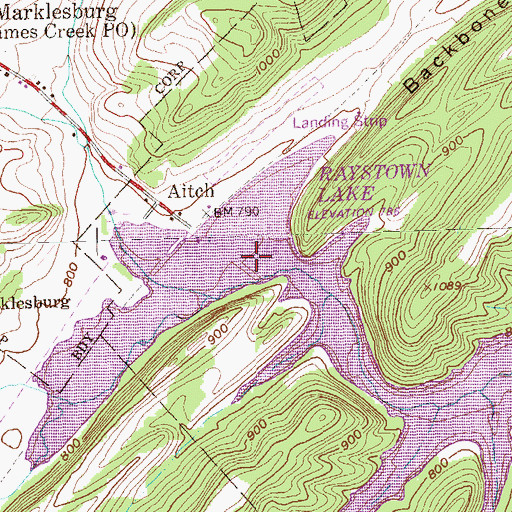 Topographic Map of Aitch, PA