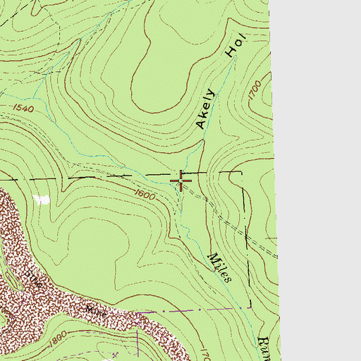 Topographic Map of Akely Hollow, PA