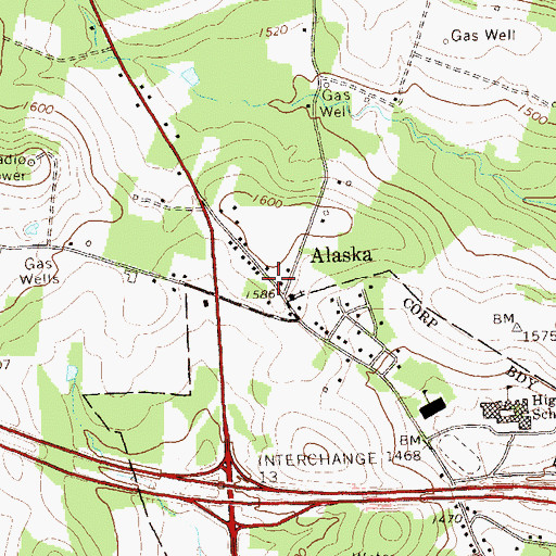 Topographic Map of Alaska, PA