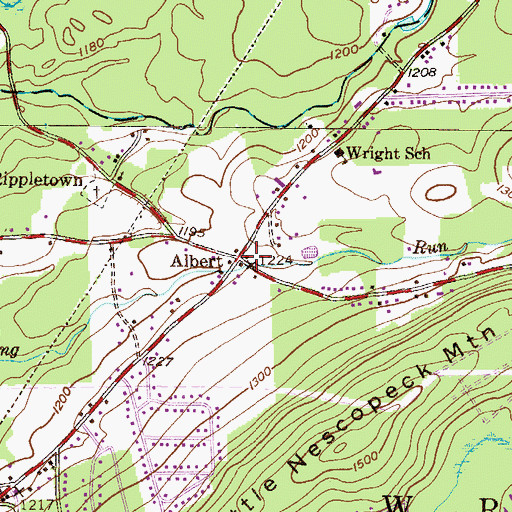 Topographic Map of Albert, PA