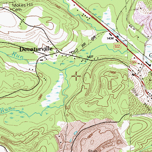 Topographic Map of Albert Run, PA