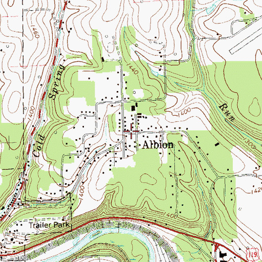 Topographic Map of Albion, PA