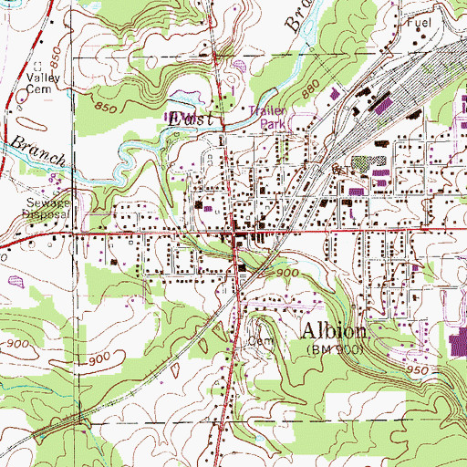 Topographic Map of Albion, PA