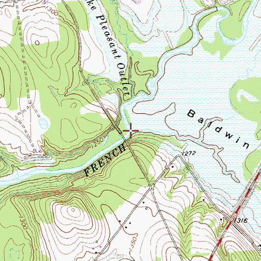 Topographic Map of Alder Run, PA