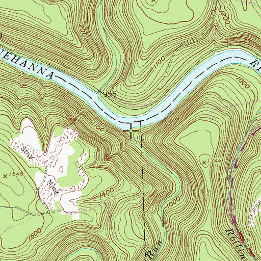 Topographic Map of Alder Run, PA