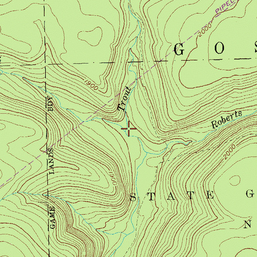 Topographic Map of Alex Branch, PA