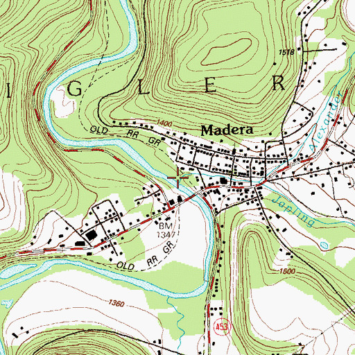 Topographic Map of Alexander Run, PA
