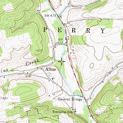 Topographic Map of Aline Creek, PA