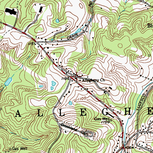 Topographic Map of Allegheny Church, PA