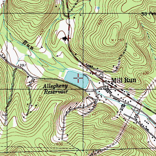 Topographic Map of Allegheny Reservoir, PA