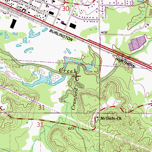 Topographic Map of Cranford Creek, AL