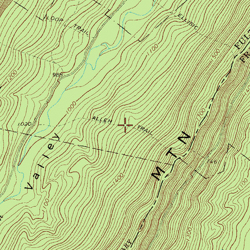 Topographic Map of Allen Trail, PA
