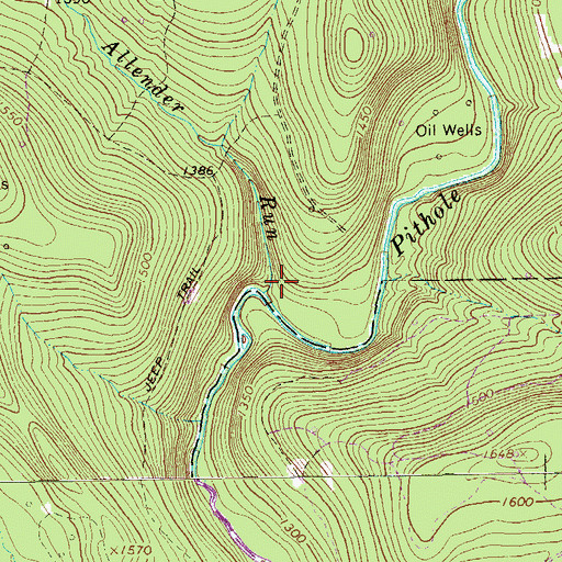 Topographic Map of Allender Run, PA
