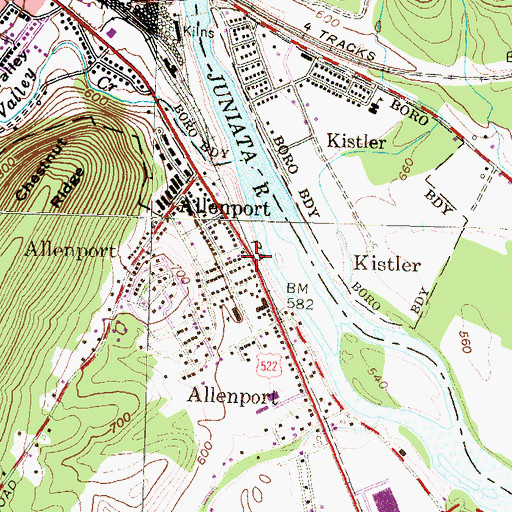 Topographic Map of Allenport, PA