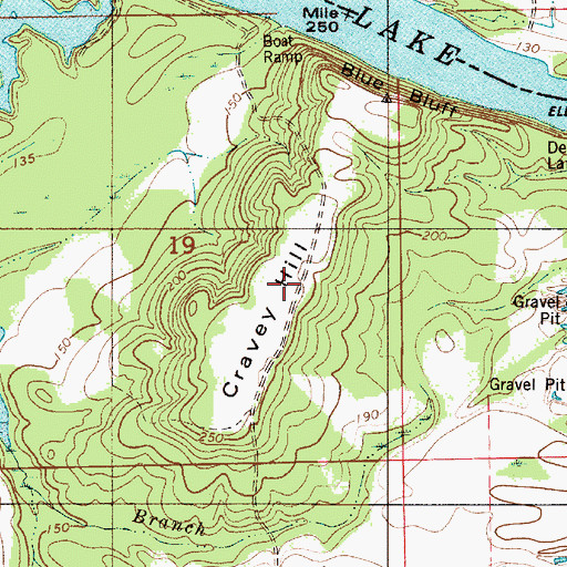 Topographic Map of Cravey Hill, AL