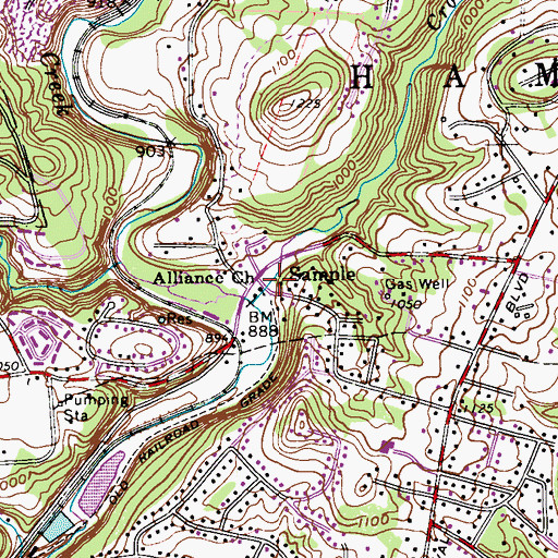 Topographic Map of Alliance Church, PA