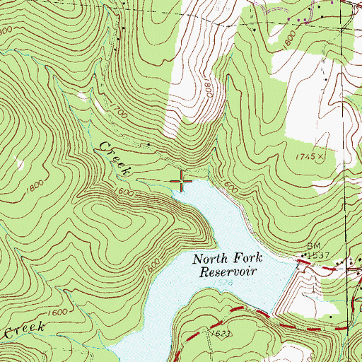 Topographic Map of Allwine Creek, PA