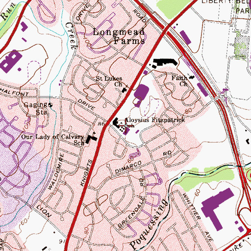 Topographic Map of Aloysius Fitzpatrick School, PA