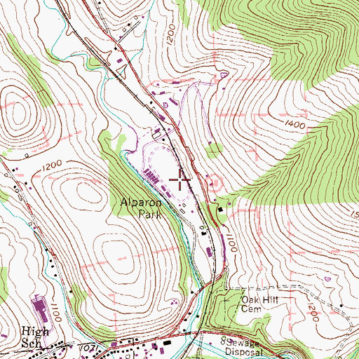 Topographic Map of Alparon Park, PA