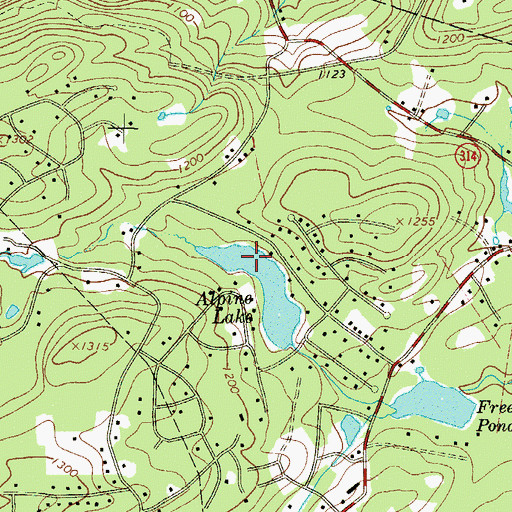 Topographic Map of Alpine Lake, PA