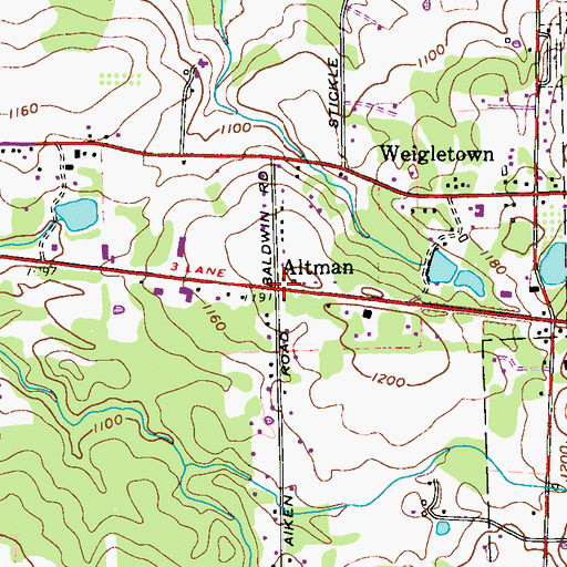 Topographic Map of Altman, PA
