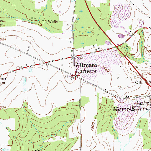 Topographic Map of Altmans Corners, PA