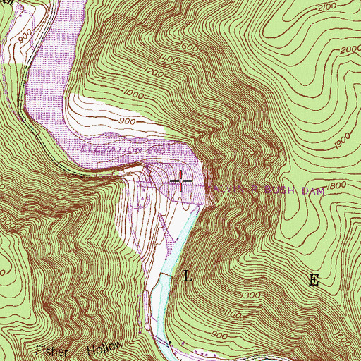 Topographic Map of Kettle Creek Lake Dam, PA