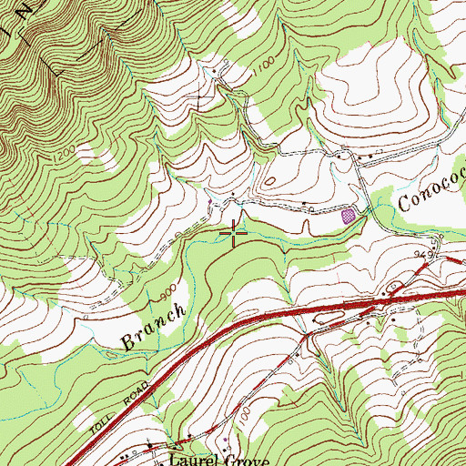 Topographic Map of Amberson Valley, PA
