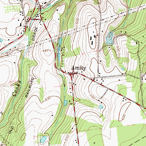 Topographic Map of Amity, PA
