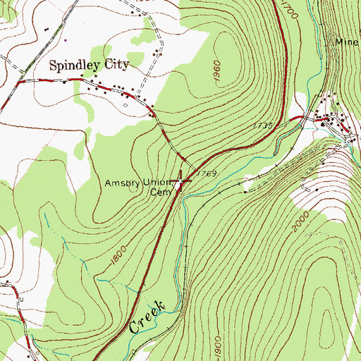Topographic Map of Amsbry Union Cemetery, PA