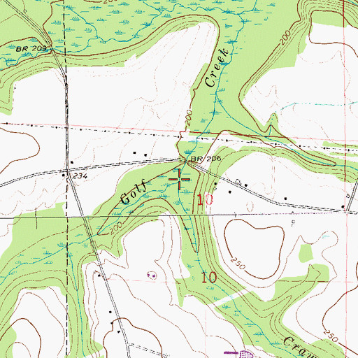 Topographic Map of Crawford Creek, AL