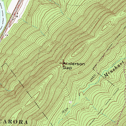 Topographic Map of Anderson Gap, PA