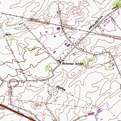 Topographic Map of Anderson School, PA