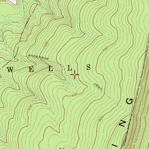 Topographic Map of Anderson Trail, PA
