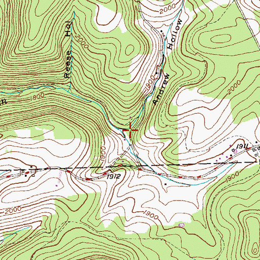 Topographic Map of Andrew Hollow, PA
