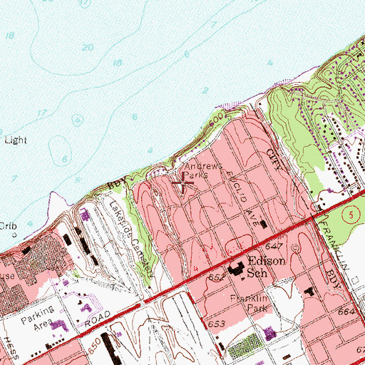 Topographic Map of Andrews Parks, PA