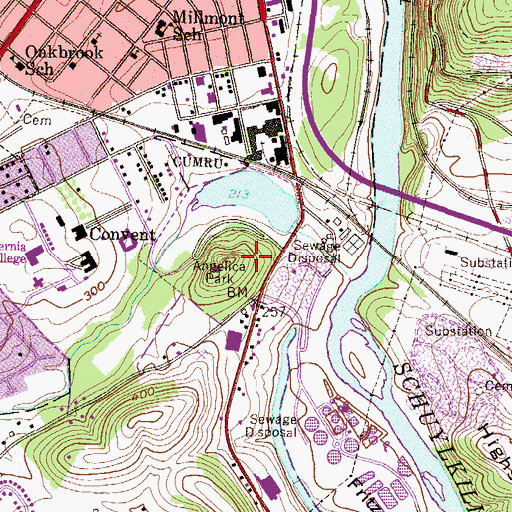 Topographic Map of Angelica Park, PA