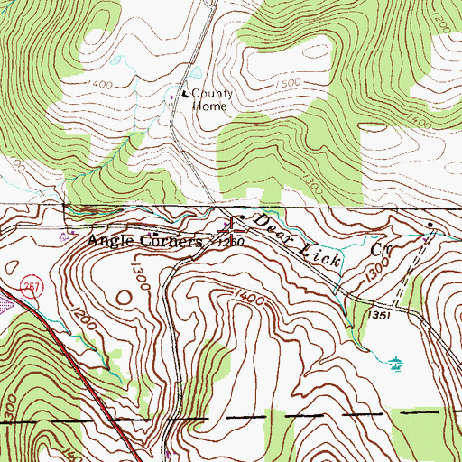 Topographic Map of Angle Corners, PA