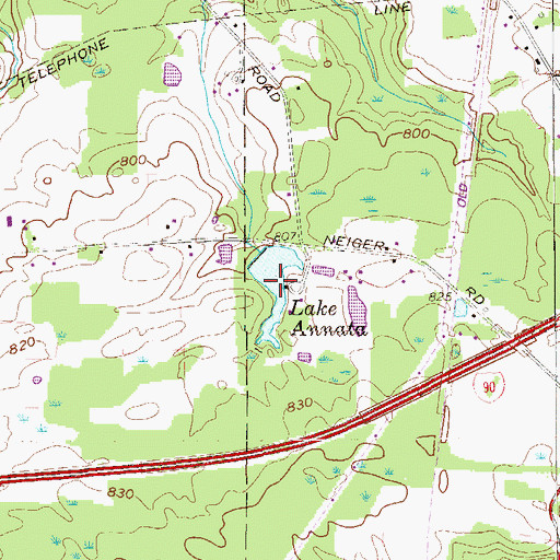 Topographic Map of Lake Annata, PA