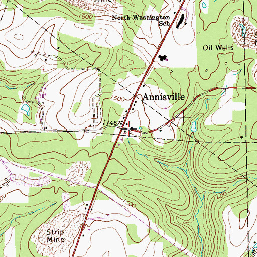 Topographic Map of Annisville, PA