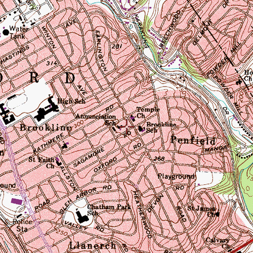 Topographic Map of Annunciation School, PA