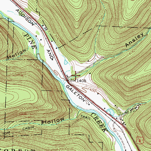 Topographic Map of Ansley Hollow, PA